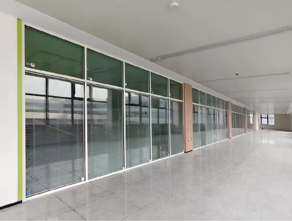 Full steel double glass fireproof louver partition